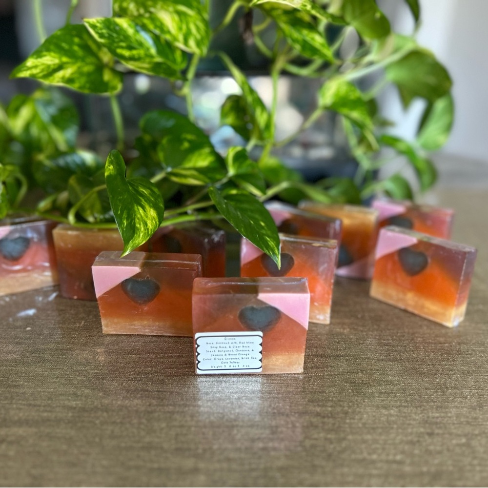 Elianna - An Orange, Pink and Brown Handcrafted Soap Bar - Picture 3 of 5